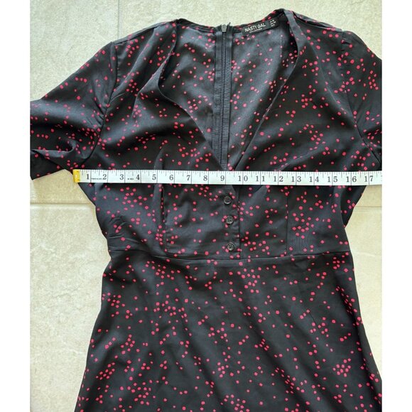 Nasty Gal Dress Womens Size 6 Black Pink Midi Vamp‎ Romantic Career Office Siren - Picture 9 of 12